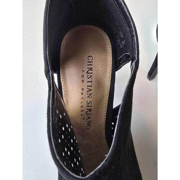 Christian Siriano Heels Sz 8 Black Suede - Picture 6 of 9